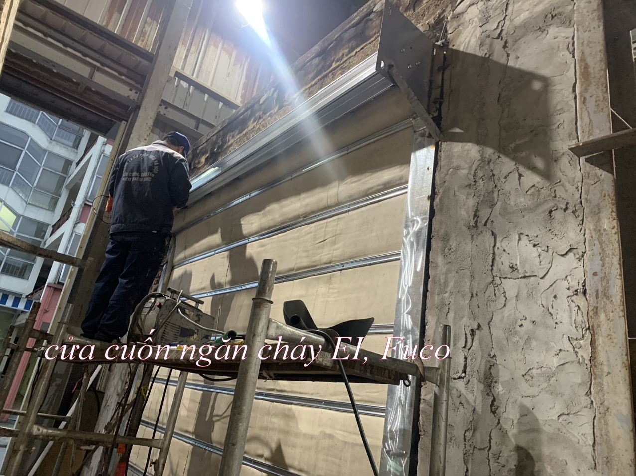 Cửa cuốn ngăn cháy, chống cháy cách nhiệt EI, Fuco, cửa cuốn chống cháy EI